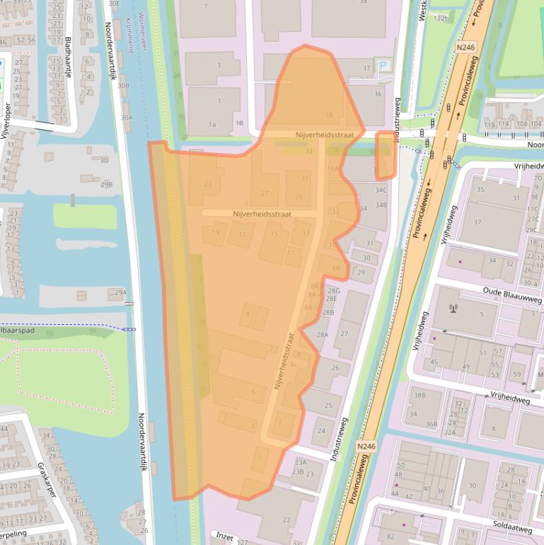 Kaart van postcodegebied 1521NG.