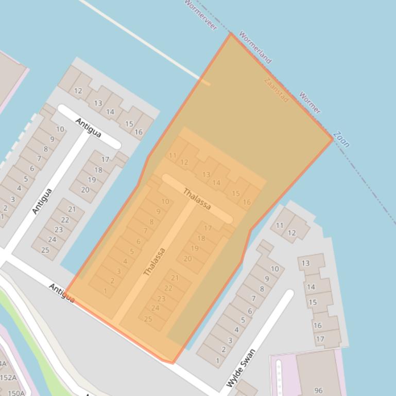 Kaart van postcodegebied 1521NX.