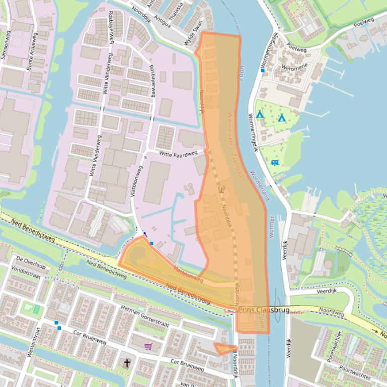 Kaart van postcodegebied 1521PD.