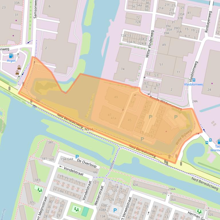 Kaart van postcodegebied 1521PZ.