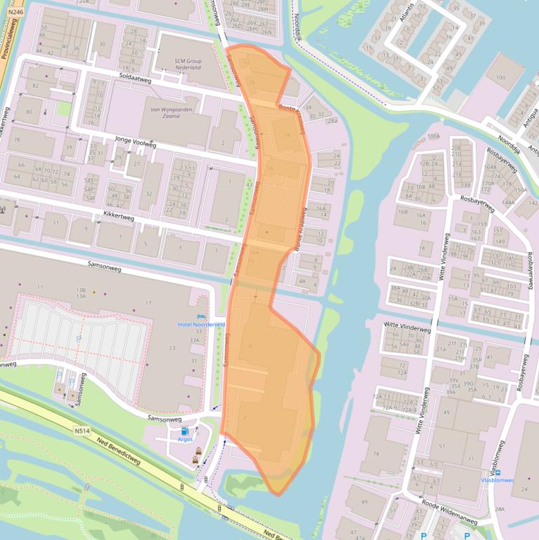 Kaart van postcodegebied 1521RC.