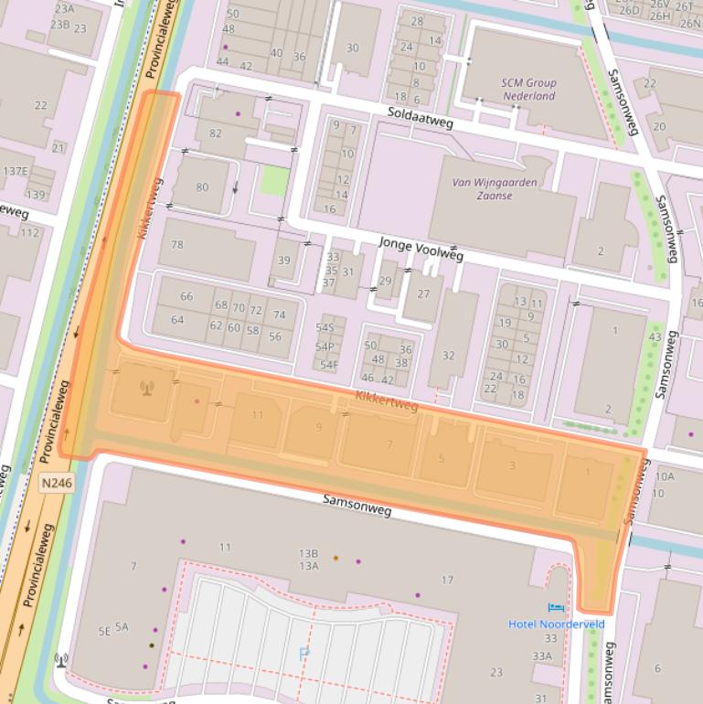 Kaart van postcodegebied 1521RE.