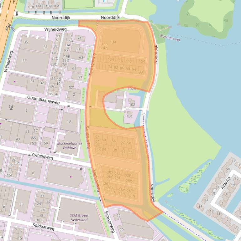 Kaart van postcodegebied 1521RM.