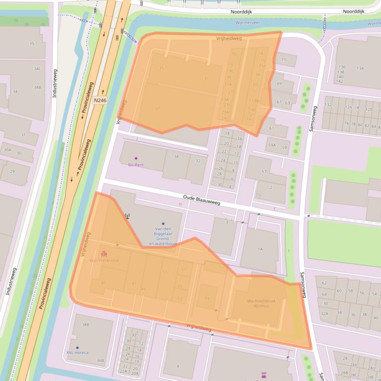 Kaart van postcodegebied 1521RP.