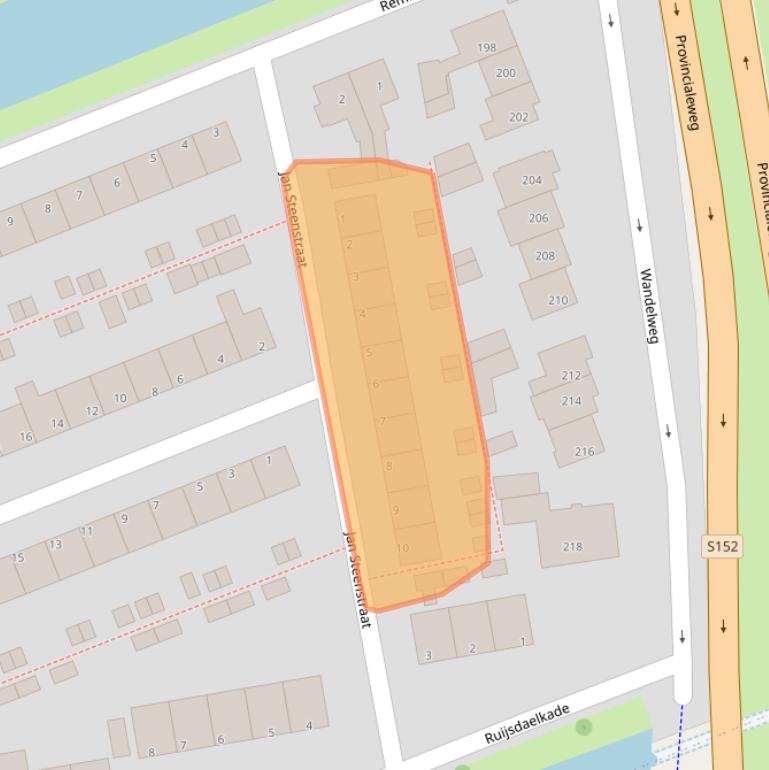 Kaart van postcodegebied 1521SR.