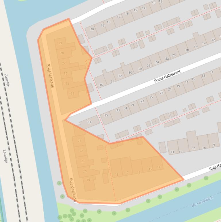 Kaart van postcodegebied 1521SV.