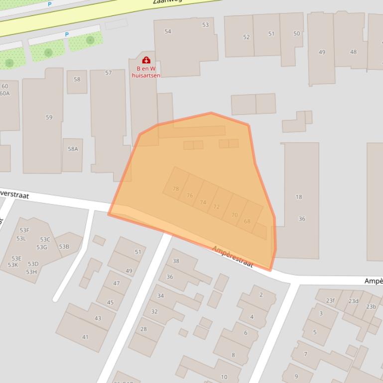 Kaart van postcodegebied 1521SX.