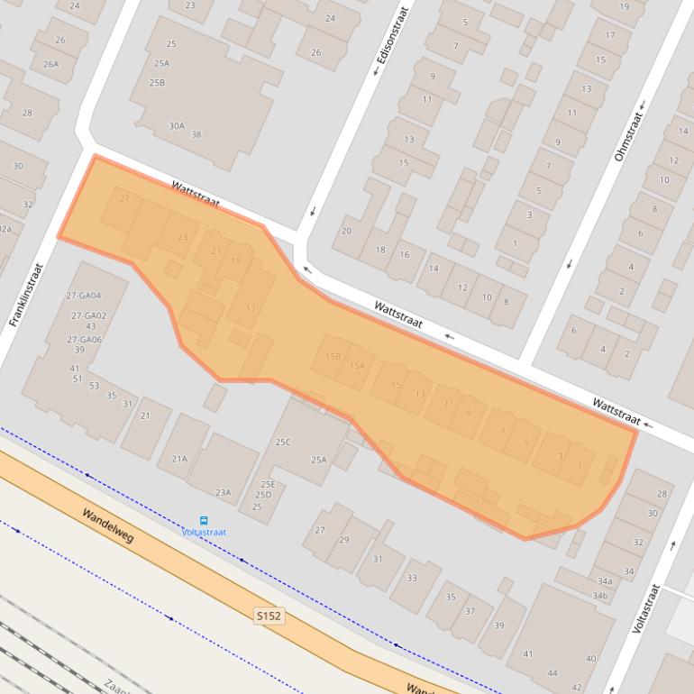 Kaart van postcodegebied 1521TE.