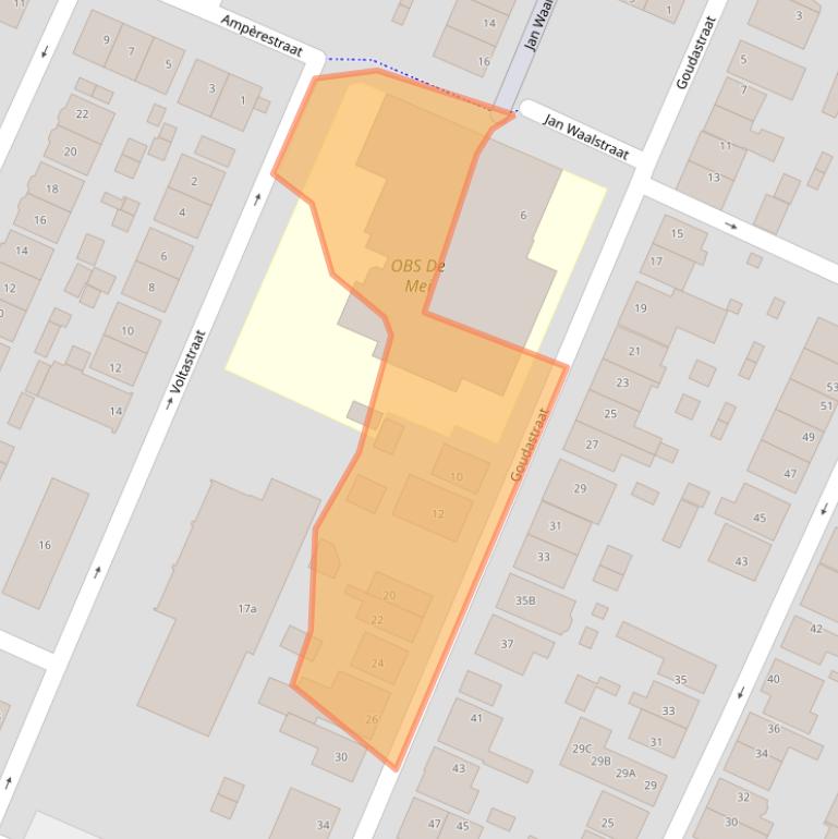 Kaart van postcodegebied 1521TP.