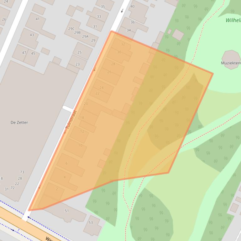 Kaart van postcodegebied 1521TV.