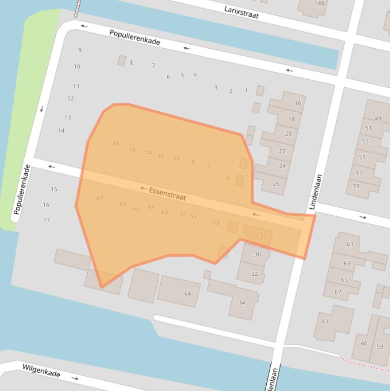 Kaart van postcodegebied 1521VC.