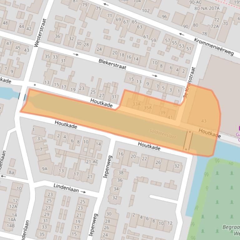 Kaart van postcodegebied 1521VM.