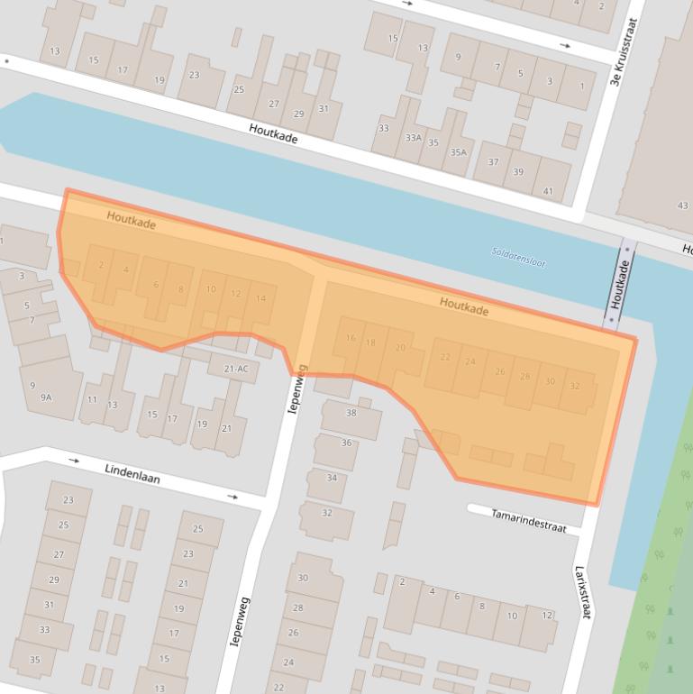 Kaart van postcodegebied 1521VN.