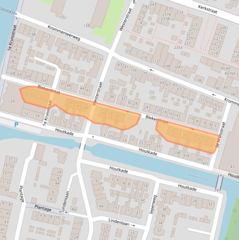 Kaart van postcodegebied 1521VR.