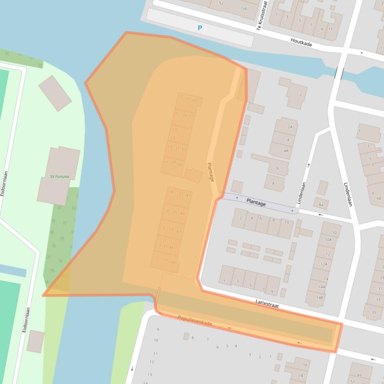 Kaart van postcodegebied 1521VV.