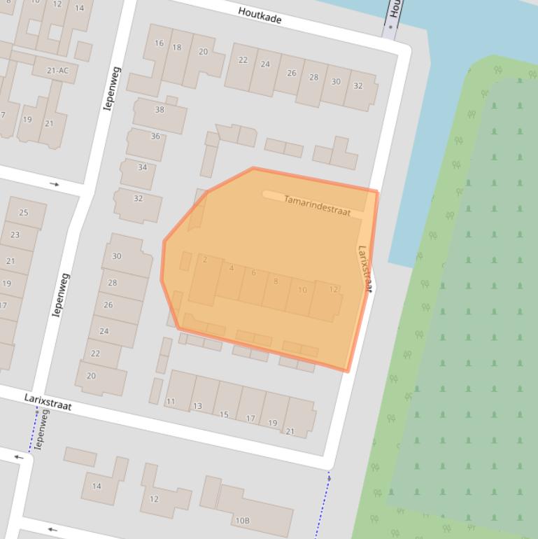 Kaart van postcodegebied 1521VZ.