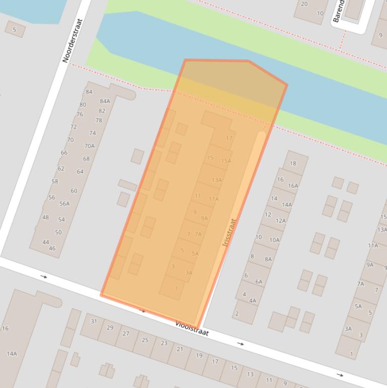 Kaart van postcodegebied 1521WK.