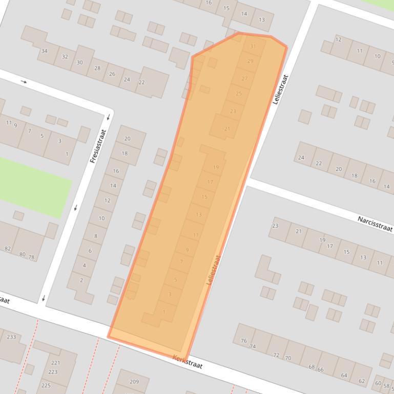 Kaart van postcodegebied 1521WR.