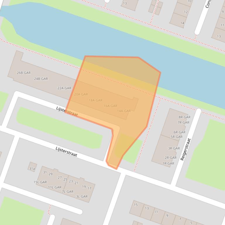 Kaart van postcodegebied 1521XC.