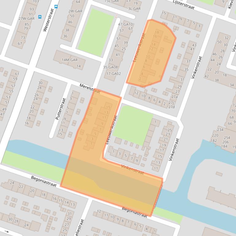 Kaart van postcodegebied 1521XN.