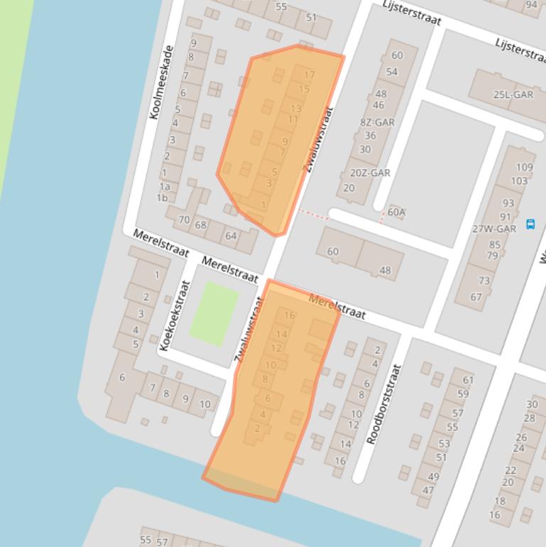 Kaart van postcodegebied 1521XT.