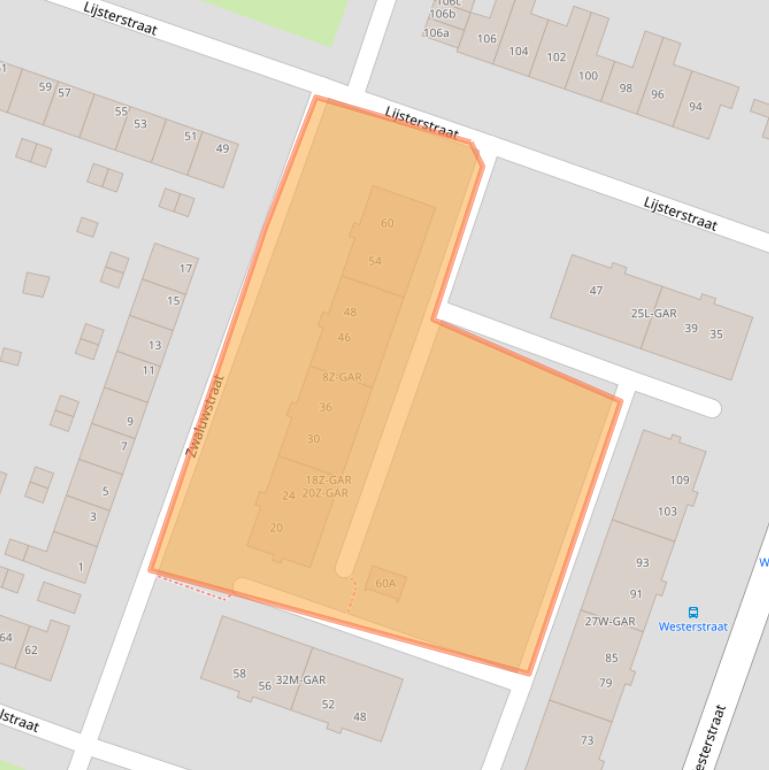 Kaart van postcodegebied 1521XV.