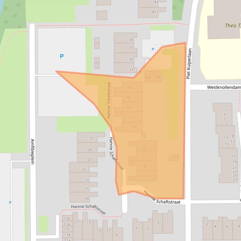 Kaart van postcodegebied 1525PB.