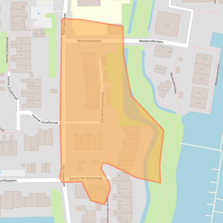 Kaart van postcodegebied 1525PC.