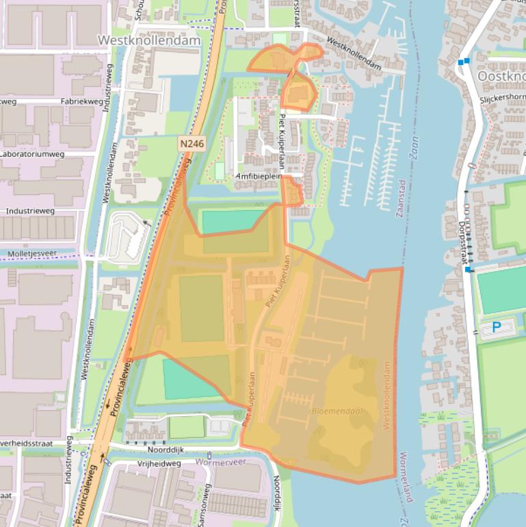 Kaart van postcodegebied 1525PK.