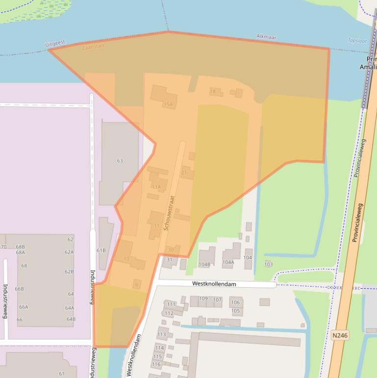 Kaart van postcodegebied 1525PL.