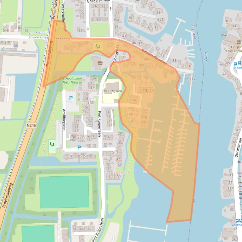 Kaart van postcodegebied 1525PR.