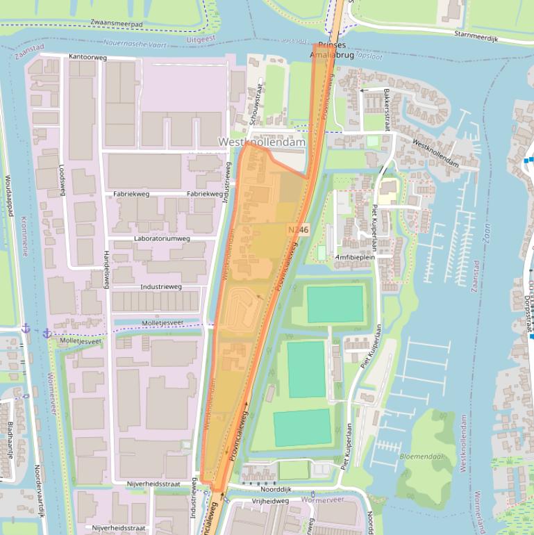 Kaart van postcodegebied 1525PT.