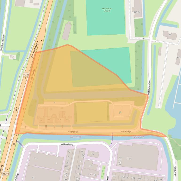 Kaart van postcodegebied 1525PZ.