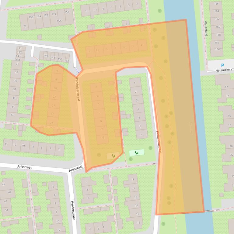 Kaart van postcodegebied 1531EE.