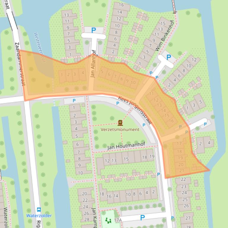 Kaart van postcodegebied 1531GS.