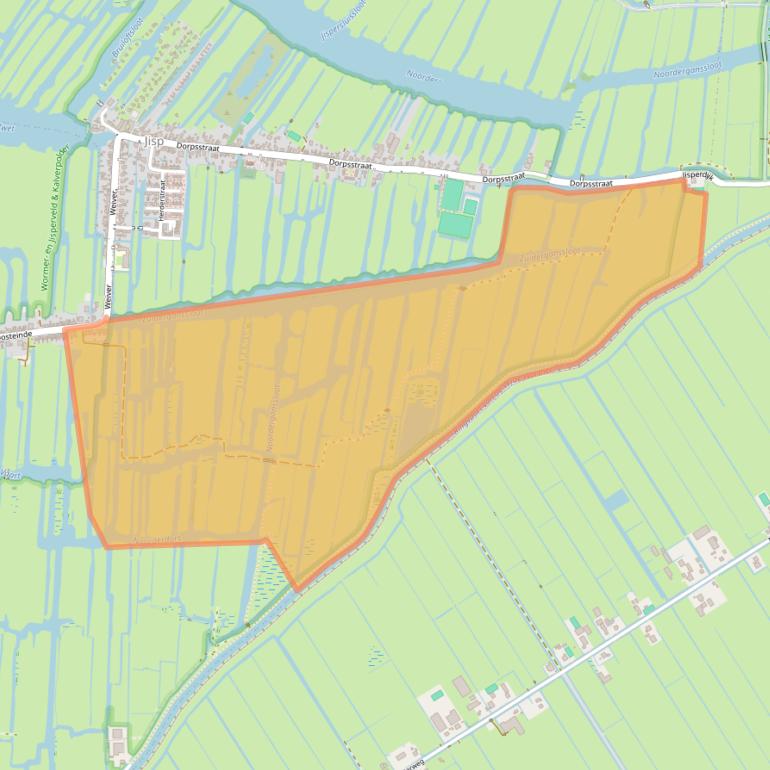 Kaart van postcodegebied 1531KG.