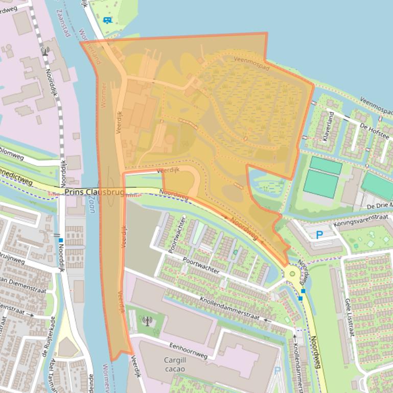 Kaart van postcodegebied 1531MB.