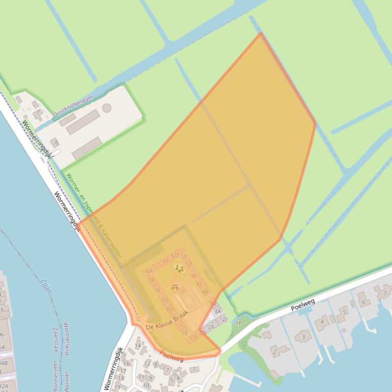 Kaart van postcodegebied 1531MR.