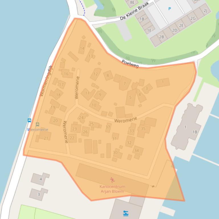 Kaart van postcodegebied 1531MW.