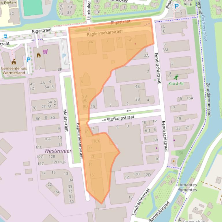 Kaart van postcodegebied 1531NA.