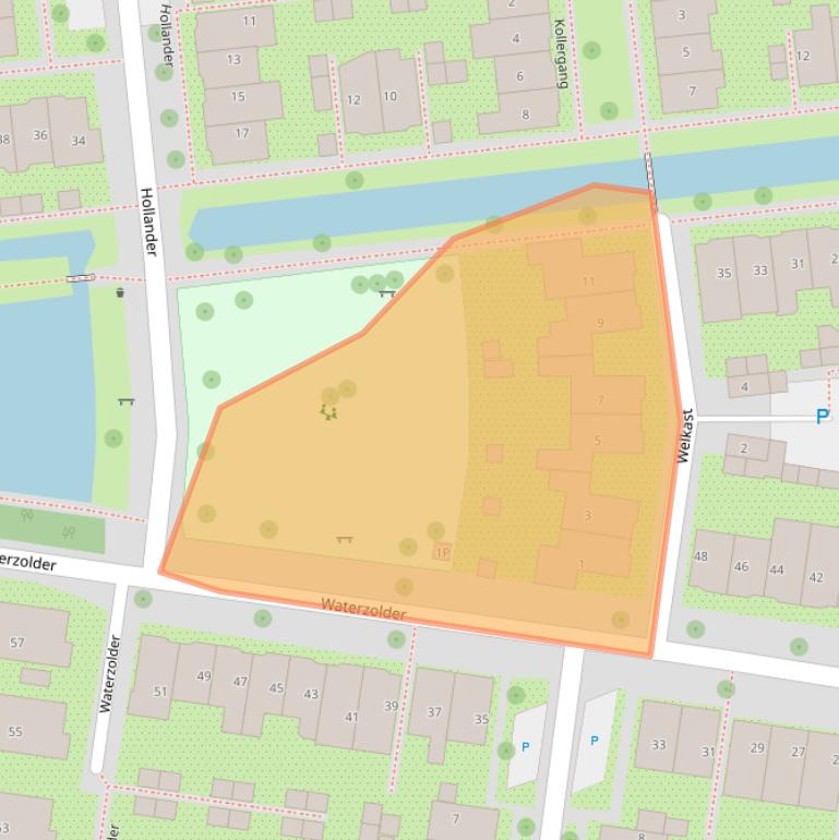 Kaart van postcodegebied 1531NS.