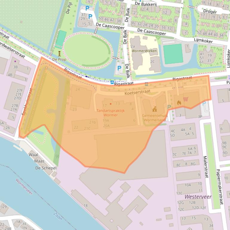 Kaart van postcodegebied 1531NX.