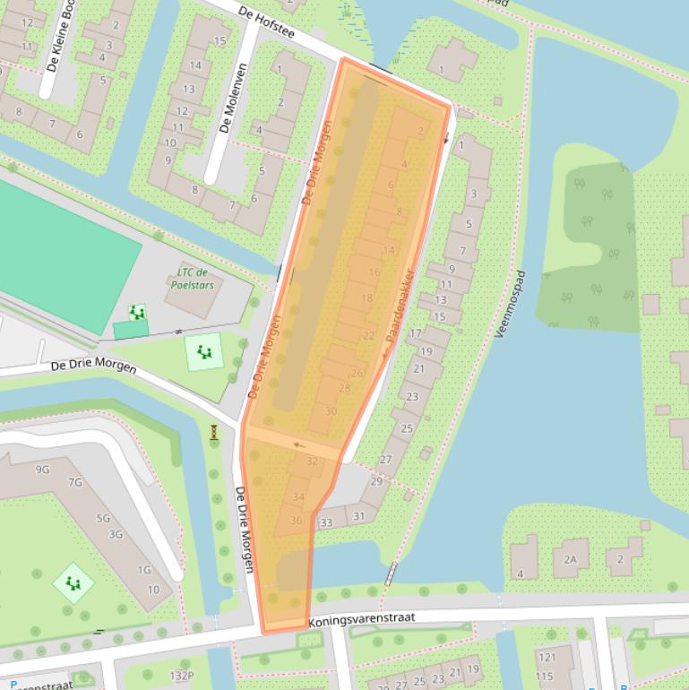 Kaart van postcodegebied 1531SR.