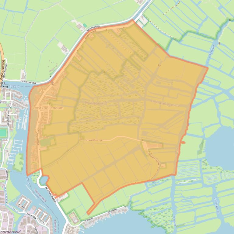 Kaartafbeelding, ingezoomd op postcodegebied 1534.