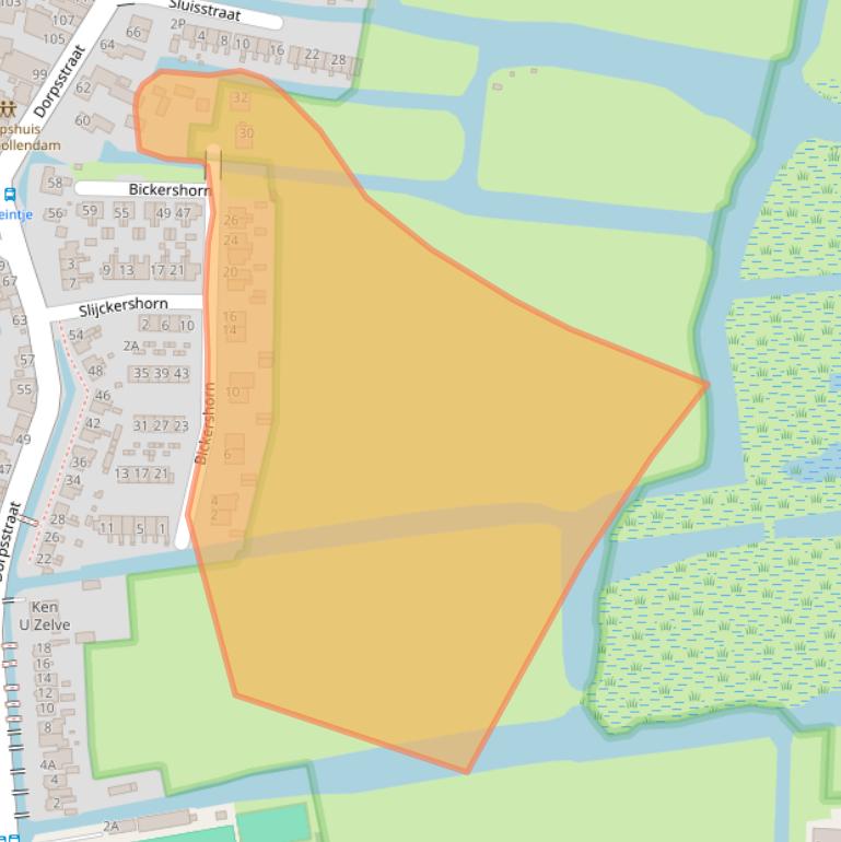 Kaart van postcodegebied 1534NV.