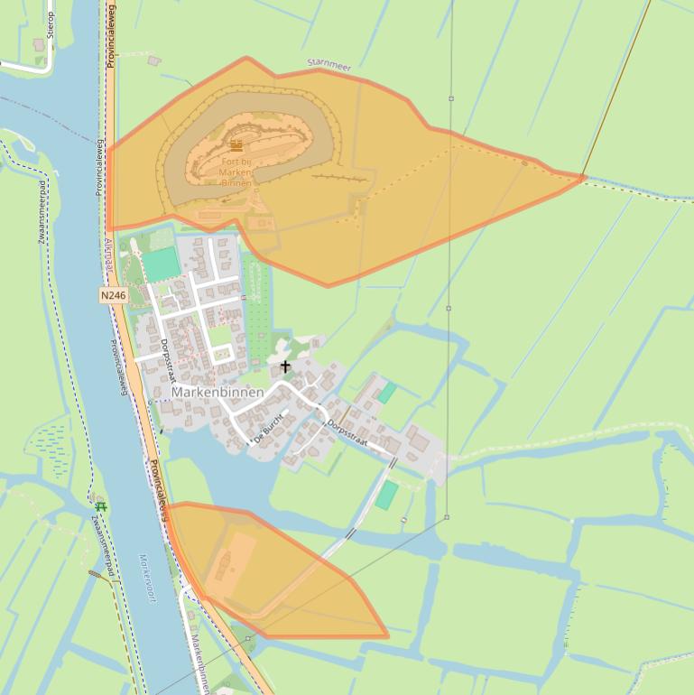 Kaart van postcodegebied 1536AC.