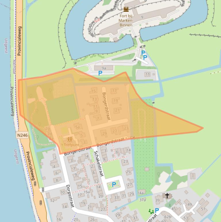 Kaart van postcodegebied 1536AL.