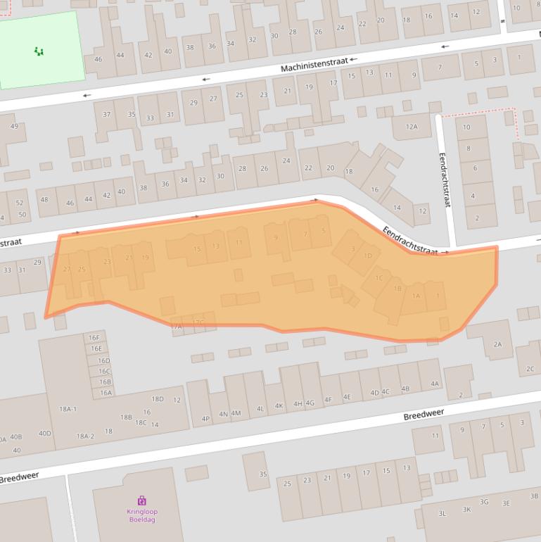 Kaart van postcodegebied 1541AD.