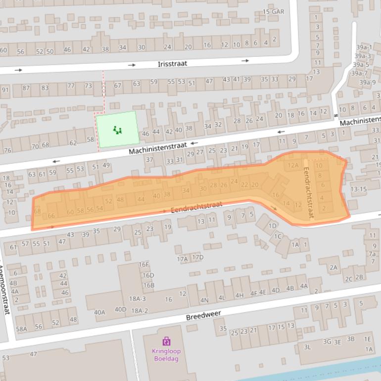 Kaart van postcodegebied 1541AG.