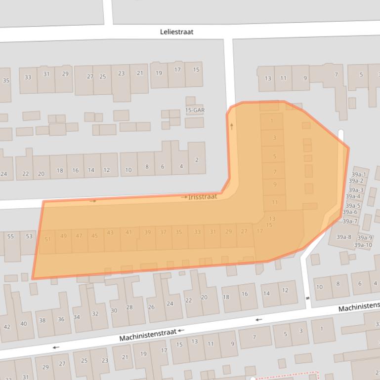 Kaart van postcodegebied 1541AM.
